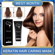 West&amp;Month Keratin Hair Treatment Cream Hair Caring Mask Dry Frizz Hair Soften Smooth Straightening Scalp Treatment Moisturizing Hair Damaged Repair Cream 100g