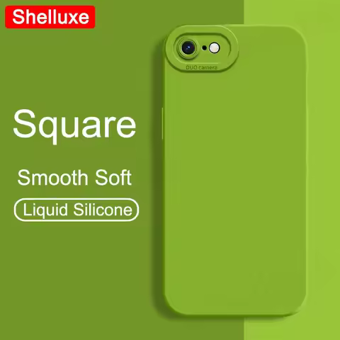 For iPhoneSE 2022 Case Shelluxe Square Liquid Silicone Soft Cover For iPhone SE SE2 SE3 7 8 Plus iPh