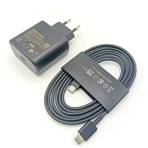 SAMSUNG 45W EU Type C Charger 3A 1.8M Cable Super Fast Charging PD Adapter For Galaxy S26 Ultra S25 