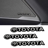 4/8pcs Car Styling Aluminum 3D Metal Speakers Audio Stereos Decorate Stickers For Toyota VIos Yaris Corolla Cross Wish Revo CHR Avanza Fortuner Rush Wigo Innova raize Accessories