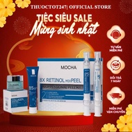 Peel siêu vi tảo mix Retinol MOCHA Siêu vi tảo peel da tại nhà giúp da căng bóng khỏe mạnh bộ 4 món