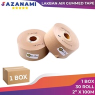 1 Box Gummed Tape 2" X 100M Gummed Paper Craft Tape Tiger Lakban Air