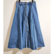 urban revivo Front Slit Denim Skirt