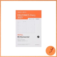 DELFONICS Diary 2027 Refill Horizontal Layout A6 B6 October Start Planner Inserts