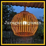 KAYU Aesthetic Hanging Lampshade Woven Bamboo Model F Minimalist Room Decoration Cafe Resto Resort Villa Hotel Restaurant Dining Living Room Living Room Gazebo Saung Traditional Wooden Bamboo House