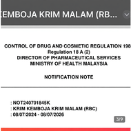 trial 5g night cream kemboja