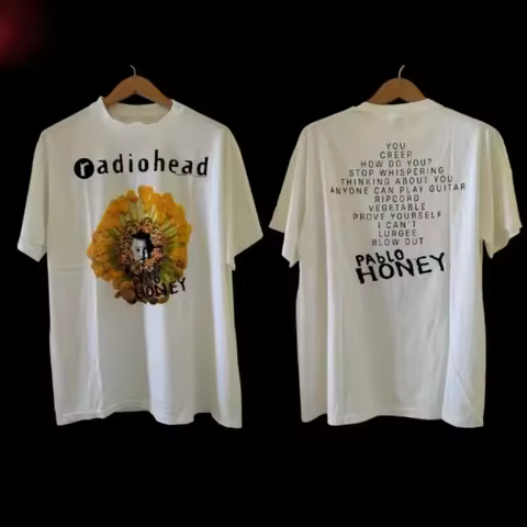 1993 Radiohead Pablo Honey Tour Retro T-shirt; Pure Cotton All-Season Streetwear Shirt harajuku grap