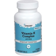 Vitacost Vitamin K Complex with K1 & K2-400 mcg - 180 Softgels