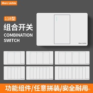 White 118 Type One Open Double Control Switch Panel Single Open Two Open Double Open Three 3 Open Fo