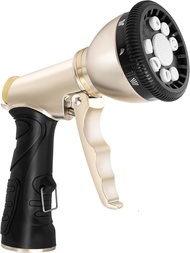 Garden Hose Nozzle Heavy Duty Metal Water Hose Nozzle with 9 Spray Patterns High Pressure Water Hose