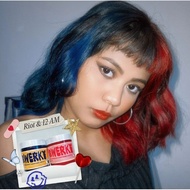 [Qwerky] Chloe's Split Semi-Permanent Conditioning Hair Dye Mixology Look - Red & Midnight Blue Hair
