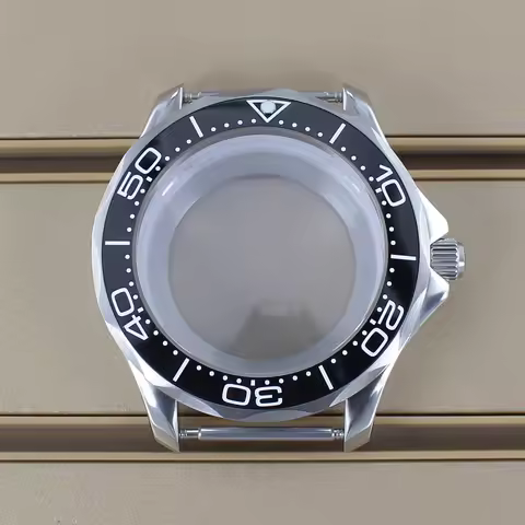 NH35 41mm Steel Watch Case Ceramic Bezel Sapphire Crystal For Mod Seamaster 300 Seiko NH34 NH35 NH36