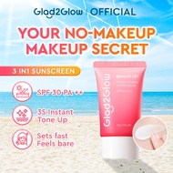 Glad2Glow Lychee Vitamin Water Cream Brightening Moisturising Protect 3IN1Tone Up Sunscreen SPF30PA+