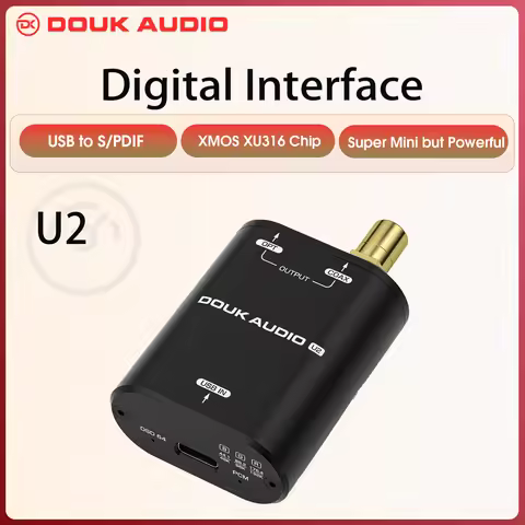 Douk Audio U2 XU316 Mini Digital Audio Interface USB to Coaxial / Optical SPDIF Adapter DSD for Phon
