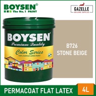 Boysen Color Series Permacoat Flat Latex Stone Beige B726 Acrylic Latex Paint - 4L