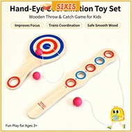SIXIS Elastic Skill Ball, Tethered Ball Elastic Cord Tether Ball Paddle, Gifts Wood Hand Eye Coordin