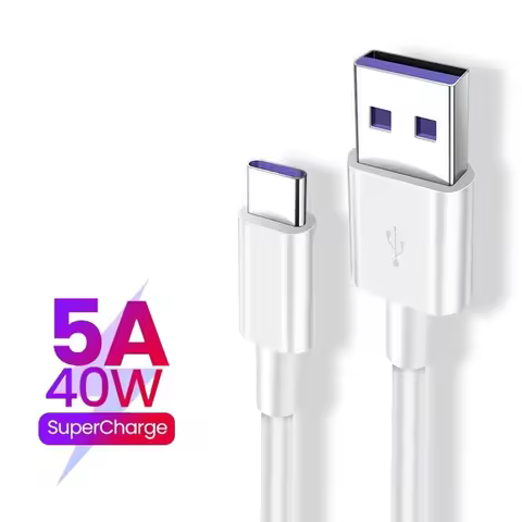 Original 5A USB Type C Cable For Huawei 40W Fast Charging Wire Data Cord 100/150/200 cm For HUAWEI P