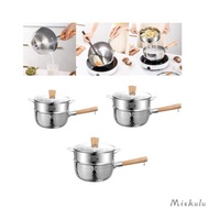 [Miskulu] Stainless Steel Milk Pot Snow Flat Uncoated Non Stick Soup Pot Instant Noodles Pot Boiling Noodles Pot