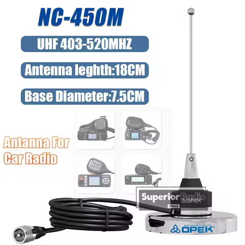OPEK NC-450M UHF 403-520MHZ NMO Mini Antenna Magnet Mount 5CM Coaxial Cable for for QYT TYT Kenwood 