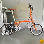 Crius Trifold 18” • 9 Speeds Shimano Sora Litepro K-Pro Wheelset • Silverock Orange Folding Foldable Foldie Bicycle Bike