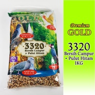 PREMIUM GOLD BERSIH CAMPUR PULUT HITAM 3320 SEKOI 1kg Makanan Burung