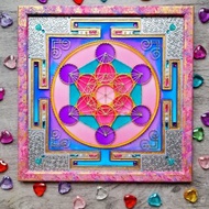 Metatron立方体yantra手绘神圣几何几何几何原画