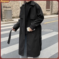 DPA Men Trench Coat Buttons Coat Turn-down Collar Men Winter Coat