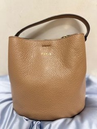 Furla 棕色皮革水桶包