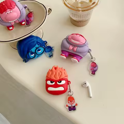 For Airpods 1 2 3 4 Pro Pro 2 Inside Out Anger Embarrassment Sadness Silicone Earphone Case Accessor