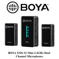 BOYA Wireless Lavalier Microphone by-XM6 S2 Mini 2.4GHz Dual Channel Microphones