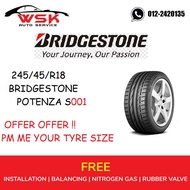 BRIDGESTONE POTENZA S001 ( 245/45/R18 ) YEAR 2016 ( OFFER OFFER  ) FREE INSTALLATION 