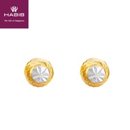 HABIB Oro Italia Celie White and Yellow Gold Earring, 916 Gold
