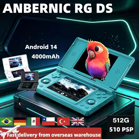ANBERNIC RG DS Handheld Game Console Dual-screen Flip Video Games Player 4 IPS Multi-touch Screen RK