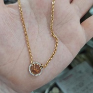 Kalung koye nori love hati kecil mahkota emas asli 375 8k mas muda