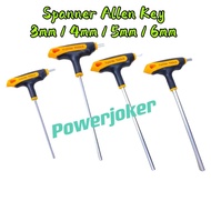 Allen Key Spana T Spanner T Batang T Spana tools Spanner AllenKey (Saiz 3mm 4mm 5mm 6mm)