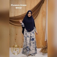 DRESS FLOWER gamis Gamis dress CIERRA motif dewasa by bunga muslim