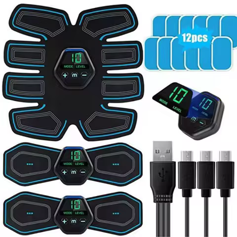 New Display Screen Abdominal Muscle Patch Fitness Equipment EMS Home Muscle Exercise Training Abdomi
