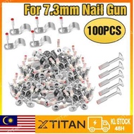 XTITAN 50PCS/100PCS Mini Manual Steel Nails Gun Round Nail Pipe Clamp Nail Steel Rivet Gun Nail Tufting Gun Nail Concrete Rivet Tool Wall Anchor Pipe Wood Wall Tool Anchor Wire Slotting Device Ceiling Artifact Nail Puncher