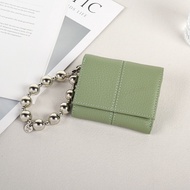 New Style First Layer Cowhide Short Wallet Ladies Genuine Leather Folding Card Holder Multifunctiona