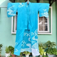 Kimono Yukata Blue Japanese Vintage