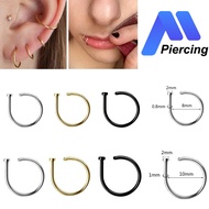 1 Piece Stainless Steel Nose Ring Nose Piercing Model D Shape 20G/18G Size 8mm/10mm | Suitable for S