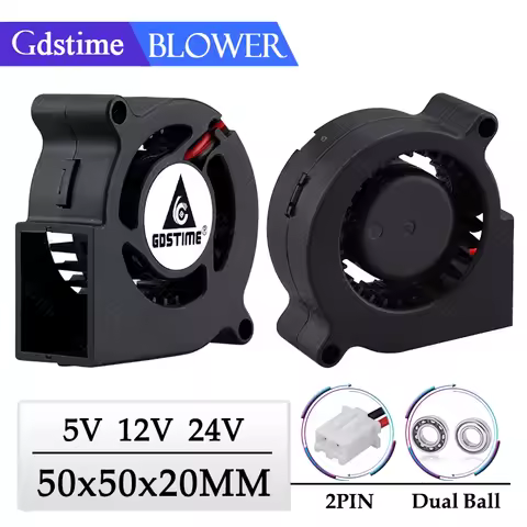 Gdstime Fan 5020 Blower Fan 24V 12V 5V Turbine Fan 50MM*20MM DC Brushless Fan 5020 Ball Bearing Cool