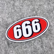 Double Click 666 Fun Body Scratch Decorative Sticker Rear Side Window Waterproof Reflective Sticker