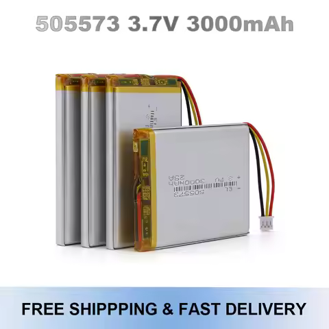 505573 3.7V 3000mAh 11.1Wh Rechargeable Lipo Battery NTC 3 Wires JST 3Pin 2.0mm Plug