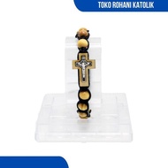 GELANG SALIB EKSLUSIF (IMPOR) / GELANG ROSARIO KAYU/ GELANG SALIB / GELANG TALI / GELANG ROHANI