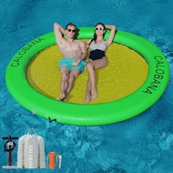 CALOBANA Round Floating Ring Inflatable Water Hammock Heavy Duty River Floats Lake Raft for Adults T