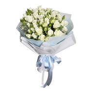 [D'Hummingbird Floral] 99 Miniature Roses | Pure Elegance | White Spray Rose | Fresh Flower Bouquet