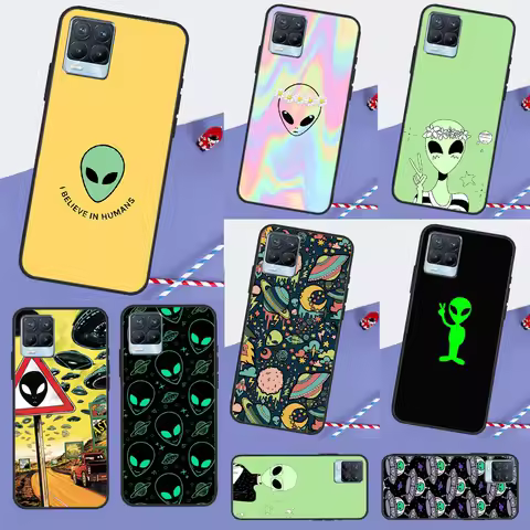 Cartoon Alien For Realme C75 C67 C61 C55 C53 C51 C21Y C25S GT 7 5 6 Pro GT 6T 10 11 12 13 14 Pro Plu