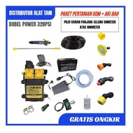 paket sprayer pertanian dinamo steam dobel pompa 320psi selang 50meter (SPRAYER 320PSI-50M-AKI8A)