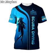 CUSTOM SCUBA DIVING COSTUME 3D Printed T-shirts for Men/women Casual Streetwear Tshirt Oversized 5XL